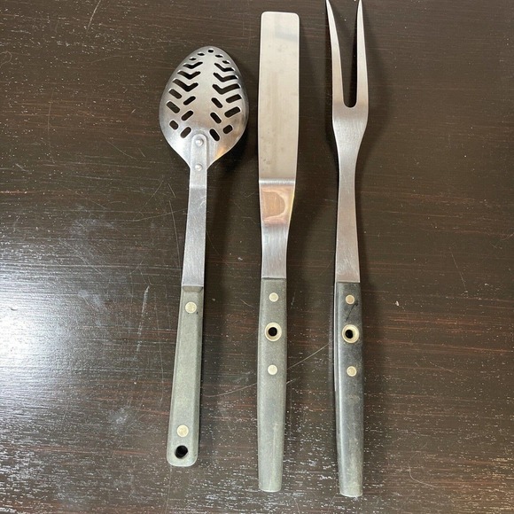 3 VTG Flint Arrowhead Stainless Cake Icing Spreader Spatula Serving Meat Fork - Picture 3 of 4